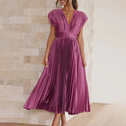 Darlene - elegante geplooide maxi-jurk