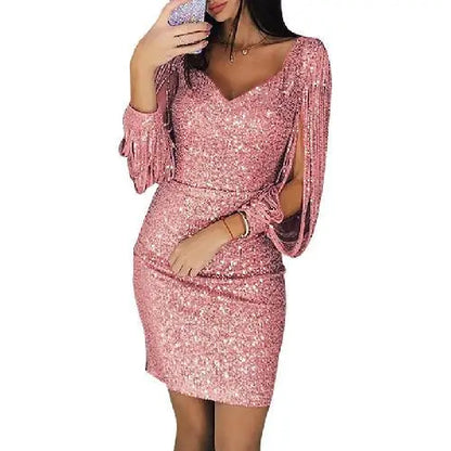 Emery - Pailletten Midi Jurk