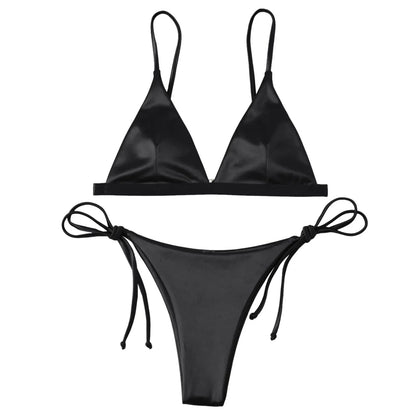 Elegante zijden high waist bikini - By La Bella Vie