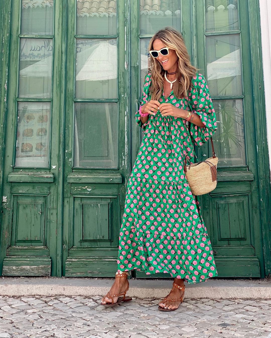 Riley - casual bedrukte maxi-jurk
