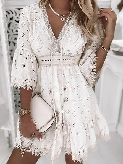 Dara - zomerse casual boho kanten jurk