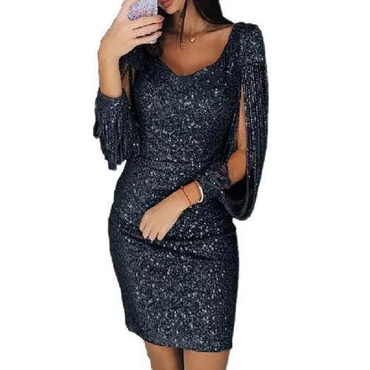 Emery - Pailletten Midi Jurk