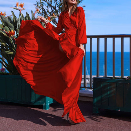 Carter - elegante maxi-jurk met overslag en split