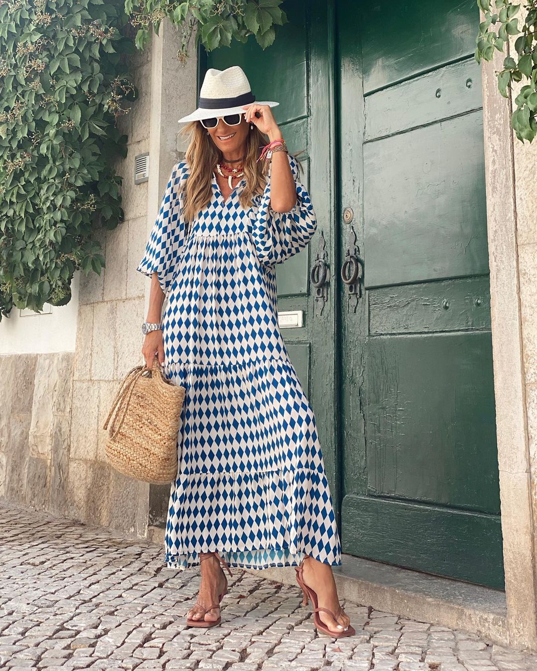 Riley - casual bedrukte maxi-jurk
