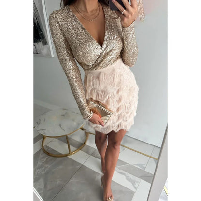 Rihanna - elegante feestjurk met pailletten