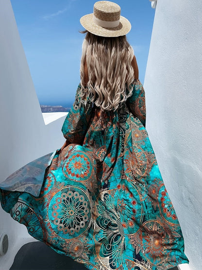 Cassandra - Bohemian Off Shoulder Maxi Jurk
