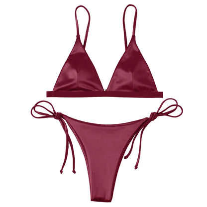 Elegante zijden high waist bikini - By La Bella Vie