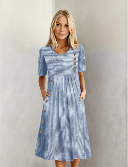 Lenna | Gestreepte midi-jurk - By La Bella Vie