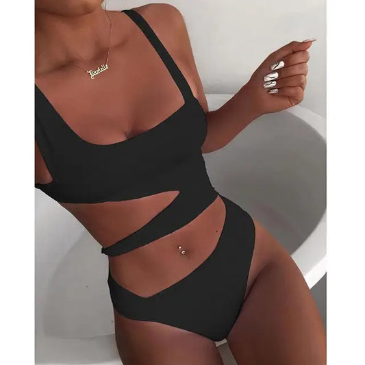 High waist badpak met uitsnijdingen bij de taille - By La Bella Vie