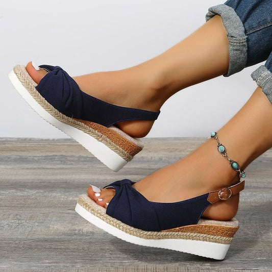 Elora Orthopedische knoop wig zomer sandalen - By La Bella Vie