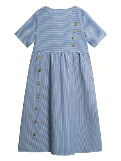 Lenna | Gestreepte midi-jurk - By La Bella Vie