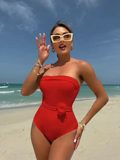 Bandeau bloemen monokini badpak - By La Bella Vie