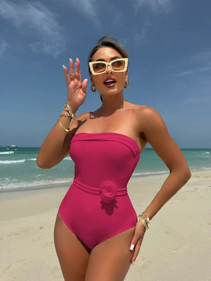 Bandeau bloemen monokini badpak - By La Bella Vie