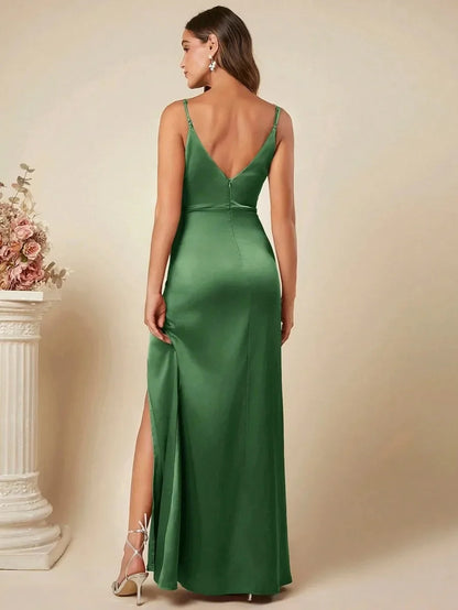 Elegante Satijnen Maxi Jurk