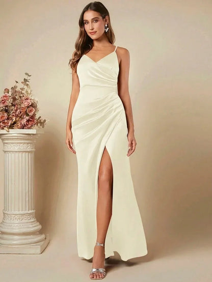 Elegante Satijnen Maxi Jurk