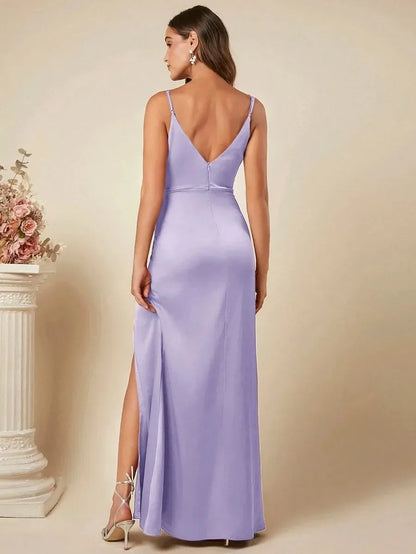 Elegante Satijnen Maxi Jurk