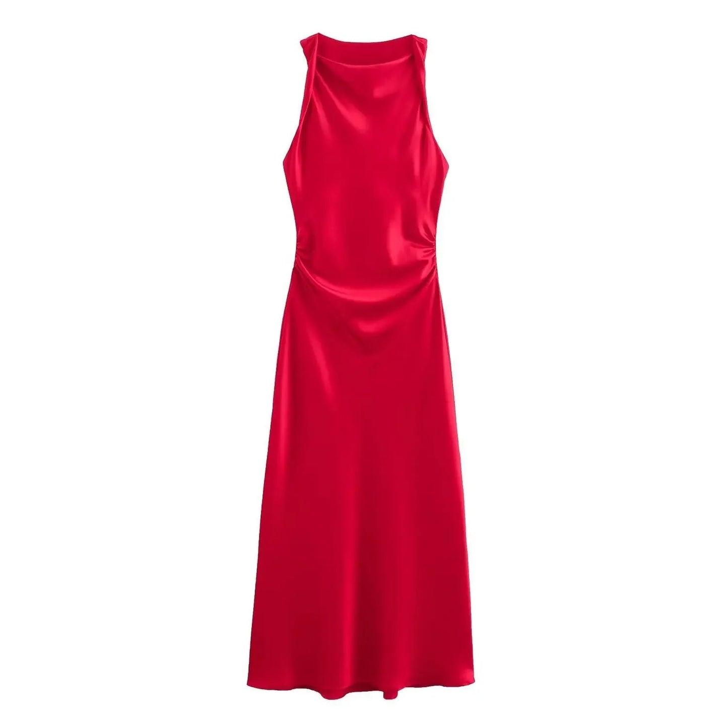 Elena – Chique Satijnen Maxi Jurk
