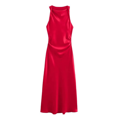 Elena – Chique Satijnen Maxi Jurk