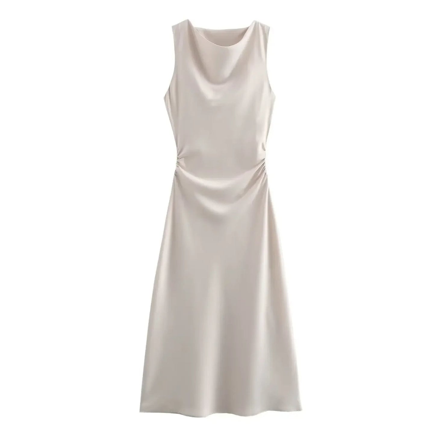 Elena – Chique Satijnen Maxi Jurk
