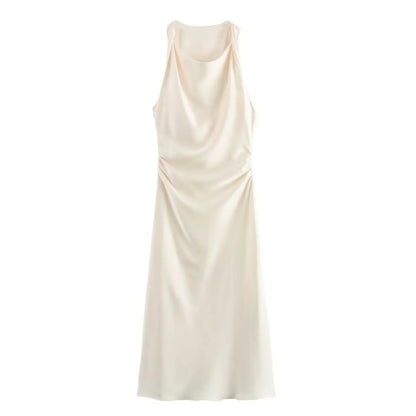 Elena – Chique Satijnen Maxi Jurk