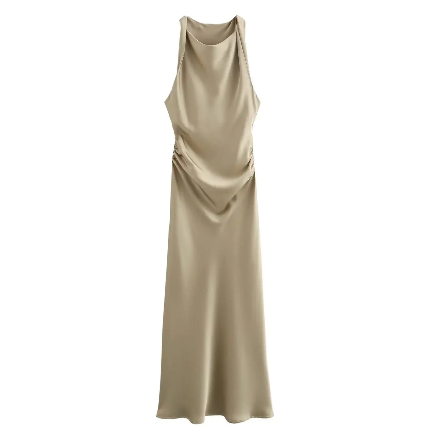 Elena – Chique Satijnen Maxi Jurk
