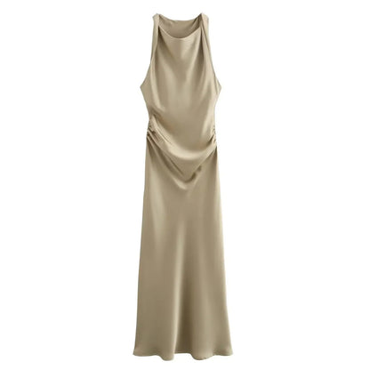 Elena – Chique Satijnen Maxi Jurk