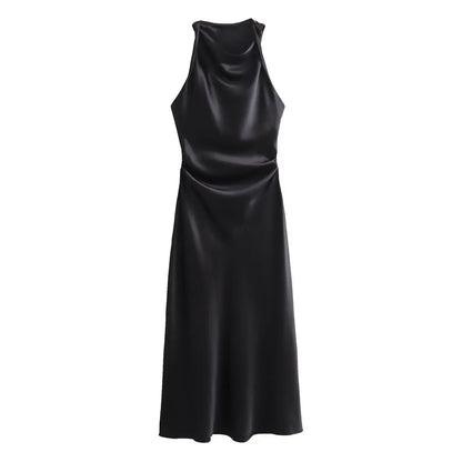 Elena – Chique Satijnen Maxi Jurk