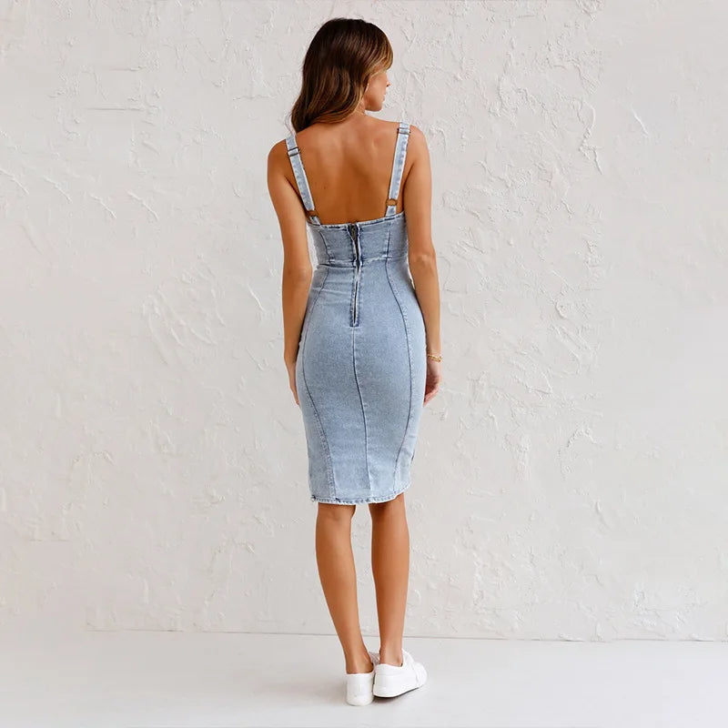 Elise - Vintage Bodycon Spijkerjurk