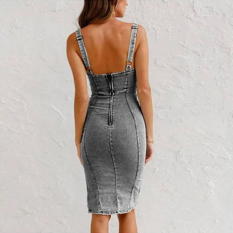Elise - Vintage Bodycon Spijkerjurk