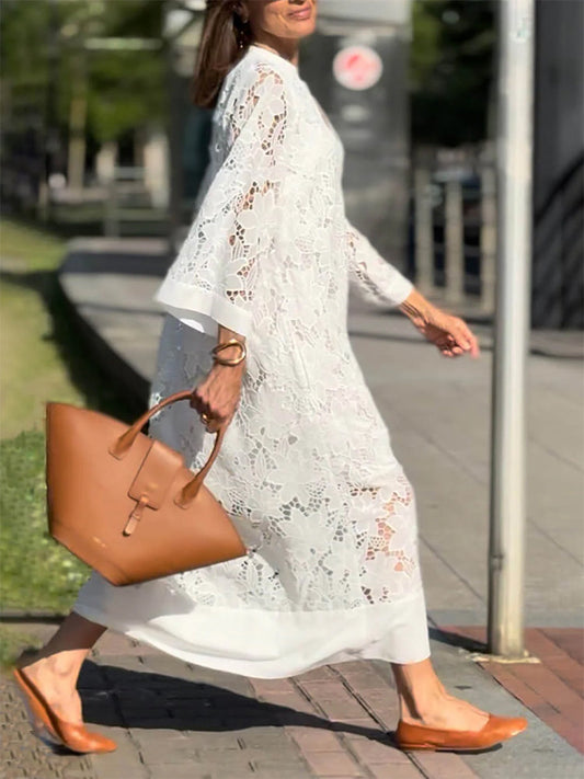 Celeste – Chique Witte Zomerjurk met Kant