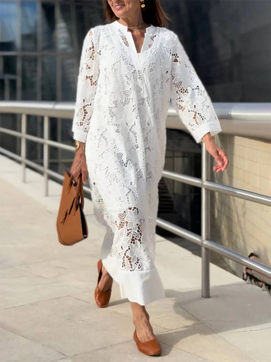 Celeste – Chique Witte Zomerjurk met Kant