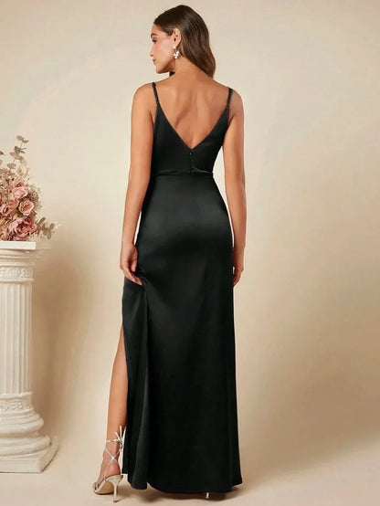 Elegante Satijnen Maxi Jurk