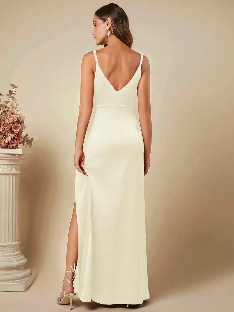 Elegante Satijnen Maxi Jurk