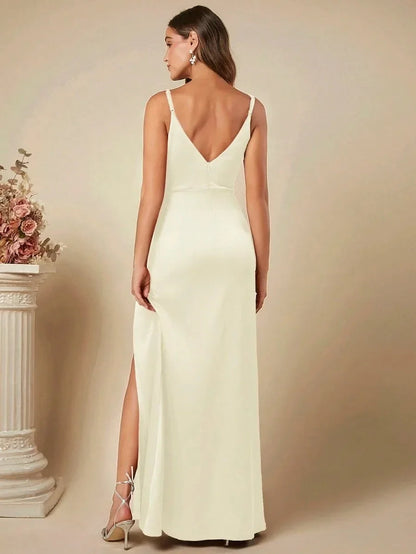 Elegante Satijnen Maxi Jurk