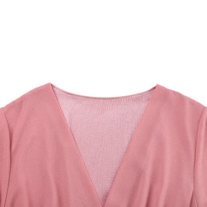 Chiffon Wikkel Korte Mouw Jurk