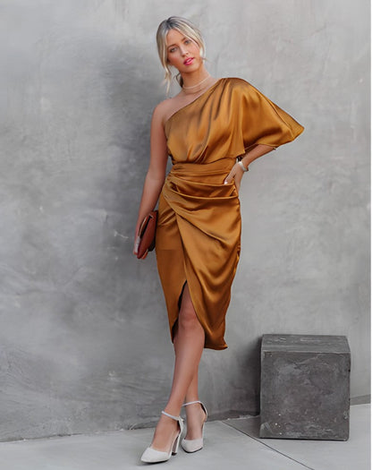 Liliana - elegant cocktailjurk met één schouder