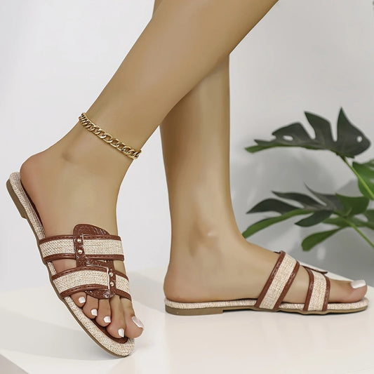 Ergonomisch sandalen met gevlochten detail - By La Bella Vie