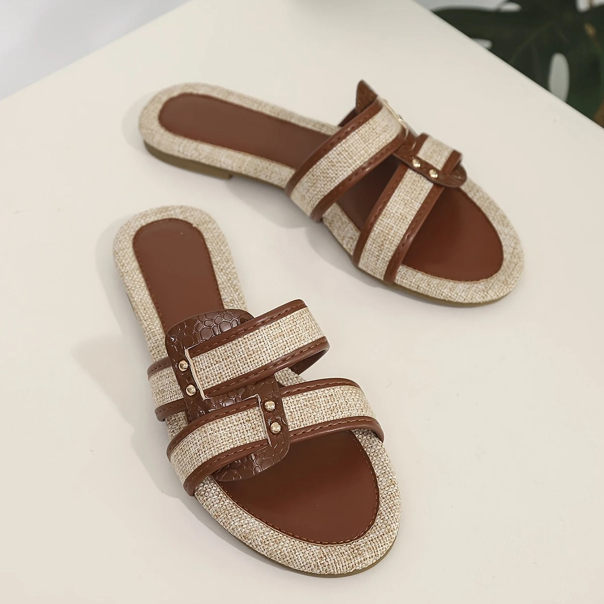 Ergonomisch sandalen met gevlochten detail - By La Bella Vie