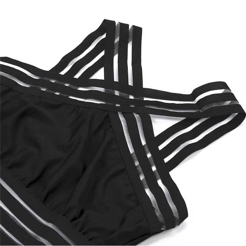 Stijlvol gestreept mesh chique badpak - By La Bella Vie