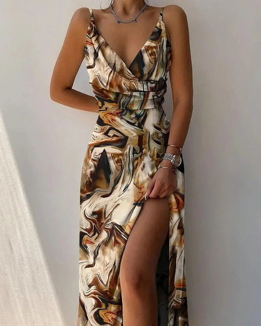 Kathleen - elegant lang jurk met split