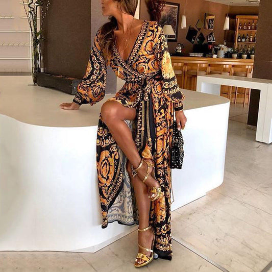 Rosalyn - elegante wikkeljurk met split